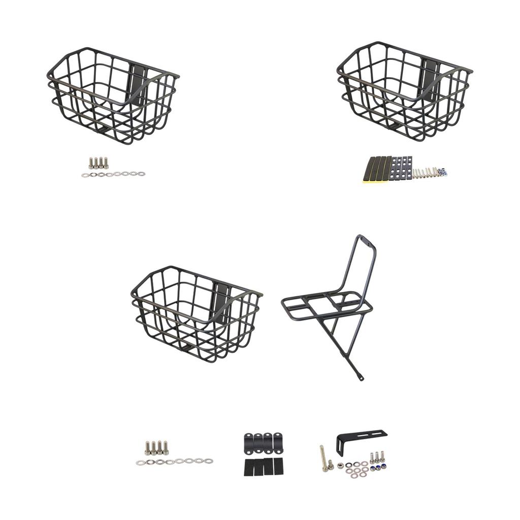Bike Basket Front Large Capacity Convenient Assemble Aluminum Alloy Sturdy Accessory Black Cargo Container for Pet Transport