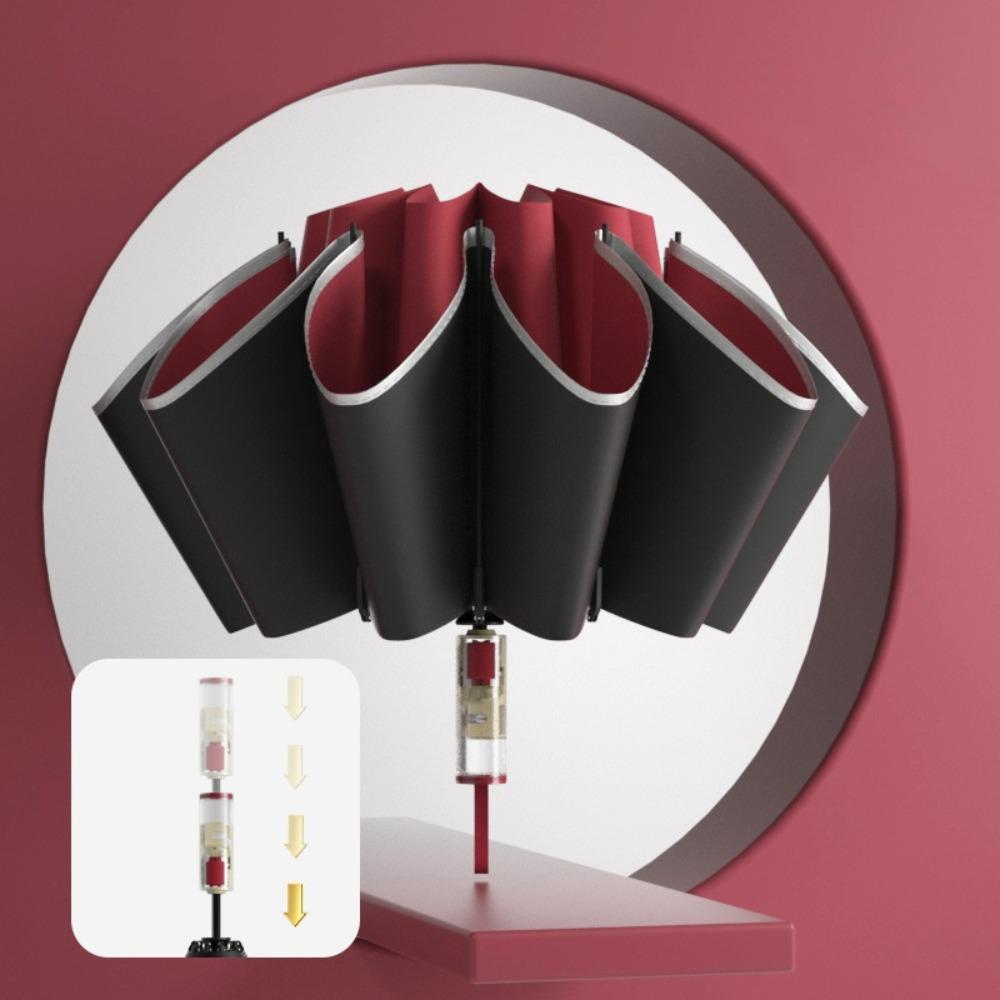 Reverse Folding UV Umbrellas Reflective Stripe Rain Umbrella Automatic Umbrella  Storm Resistant