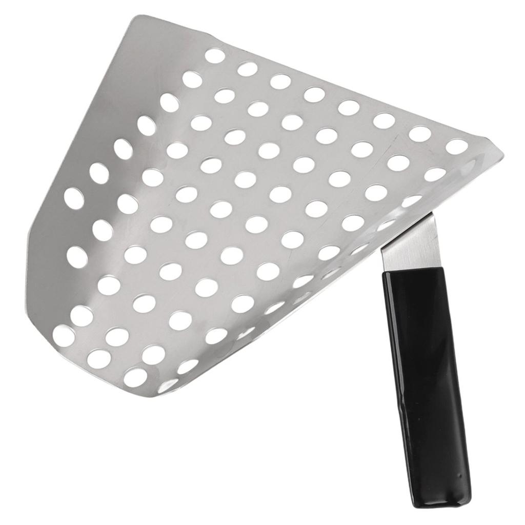 Popcornschaufel Ergonomischer Einzelgriff Edelstahl Pommes Frites Schaufel mit Löchern für Kino Shop