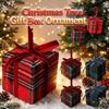 Foam Gift Box Ornament Plaid Pattern Hanging Christmas Ornament Christmas Tree Decorating