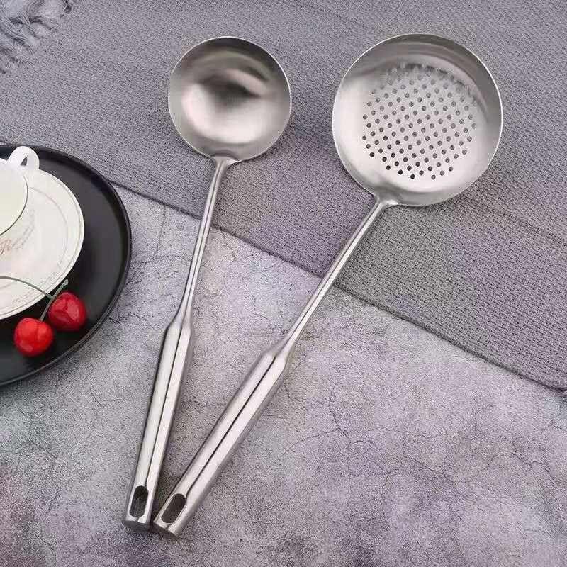 For Home Kitchen Thickened Stainless Steel Spoon Spatula Spatula Kitchenware Suit Spatula Large Spoon Spatula