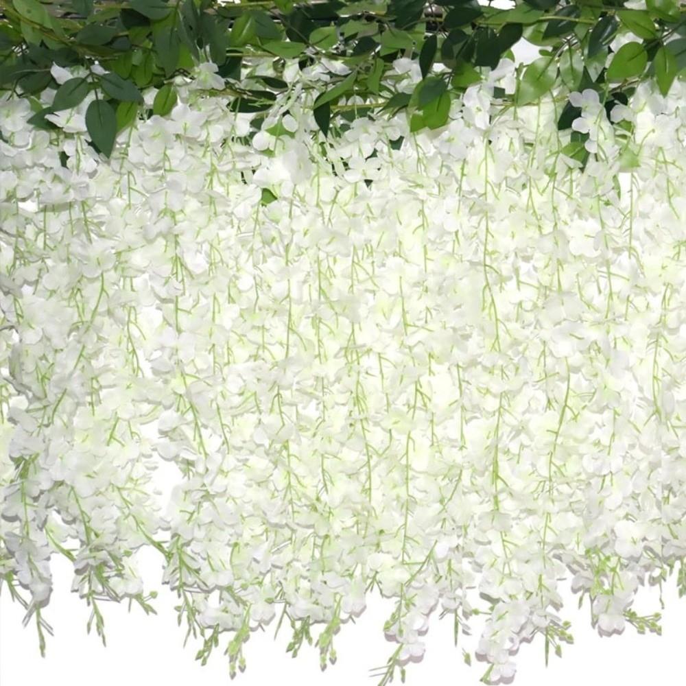 Single Branch Faux Wisteria Flower Vine Plants Strips  Home and Garden Decorations