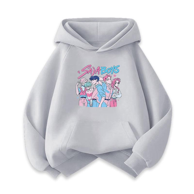 In Stock: Anime Demon Boy Group Printed Unisex Kids Long Sleeve Hooded Sweatshirt 150 cm