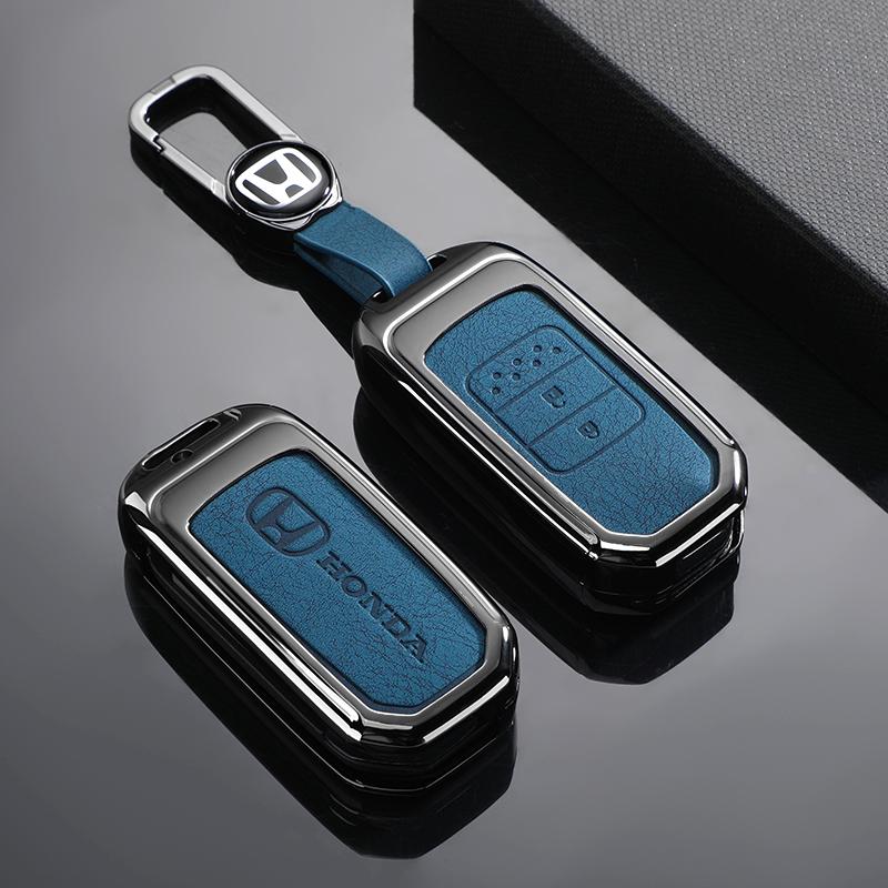 Genuine Leather Car Key Cover Case for Honda Civic 4d 9th Gen 10 Accord XRV Life Jazz Crv Fit Keychain Shell Keyless Accessories