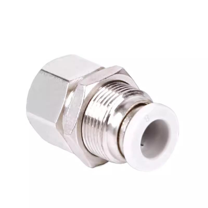 Pneumatic Bulkhead Mount Hose Fitting Connector - MPMF Series (4/6/8/10/12-M5/01/02/03/04)