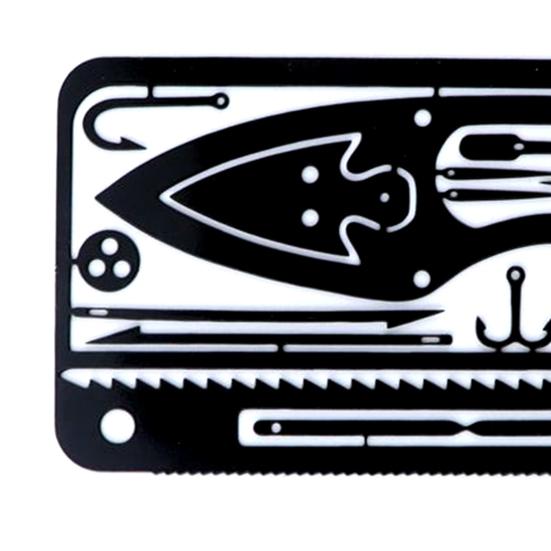 Fishing Hook Card Creative Multifunctional Stainless Steel Camping Survival Tool Card for Camping