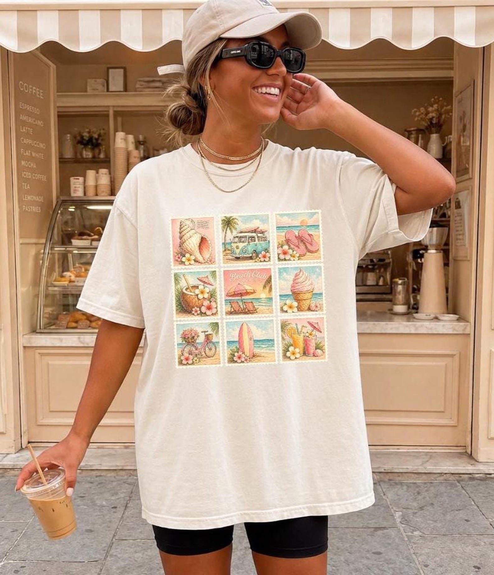 Comfort Color Beach T-Shirt, Beach Club Shirt, Summer Tee, Cute Vacation Shirt, Beach Vacacion Shirt, Summer Shirt, Stamp Shirt 2XL