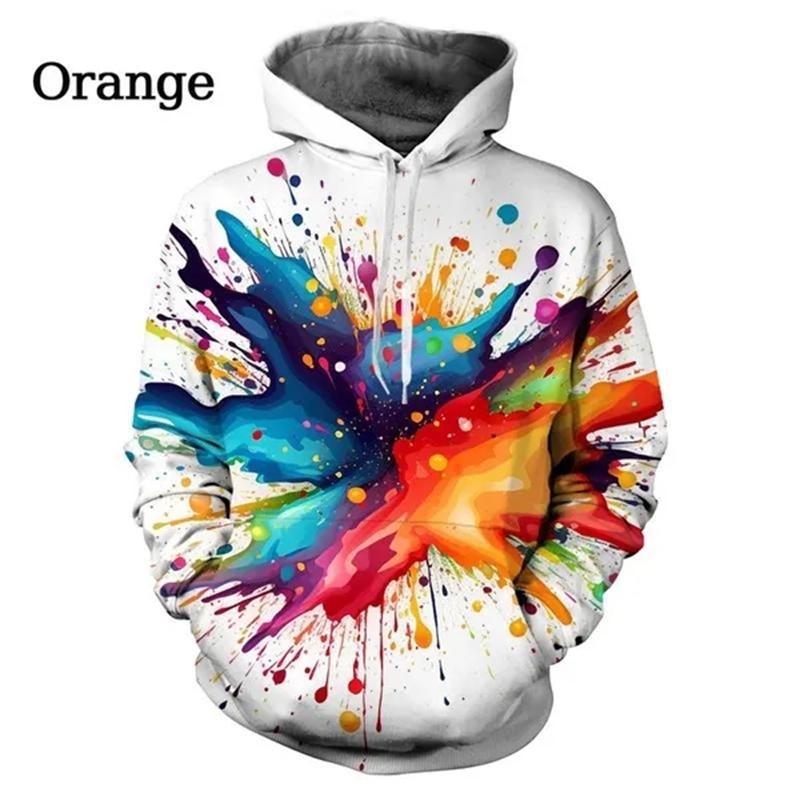 Colour Mixed-ink Blob-Colou 3D Print Hoodies Men Women Oversized Hoodie Pullovers Hooded Sweatshirt Tracksuits Coat Kid Clothing