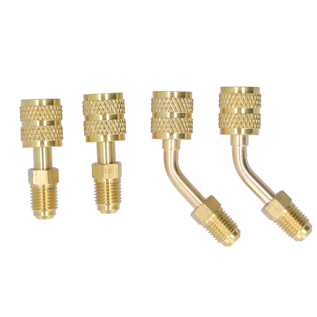 4Pcs 1/4SAE To 5/16SAE Conversion Head Refrigerant Charging Adapter for R410 Reducer Fluoride Tools