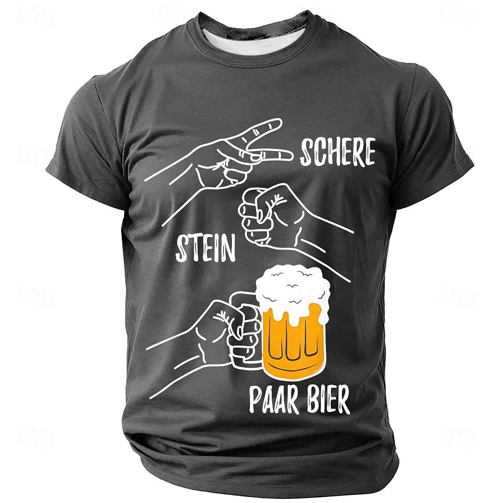 Summer Men's Clothes Fashion I Like Beer Graphic Short-sleeved T-shirt O-Neck Short Sleeve Tee Oversized Loose T-shirts Man