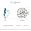 BAMOER 925 Sterling Silver olśniewający niebieski pióro otwarty pierścień i kolczyki zestaw biżuterii utorować ustawienie CZ dla kobiet Chic Fine Jewelry