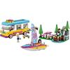 LEGO Friends Camping Car and Boat Set 41681 Toy for Girls 7 Years and Up Vehicle Playset