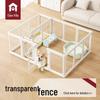 Casa de Cachorro de Acrílico Claw Villa & Barreira Transparente para Pets para Cães & Coelhos