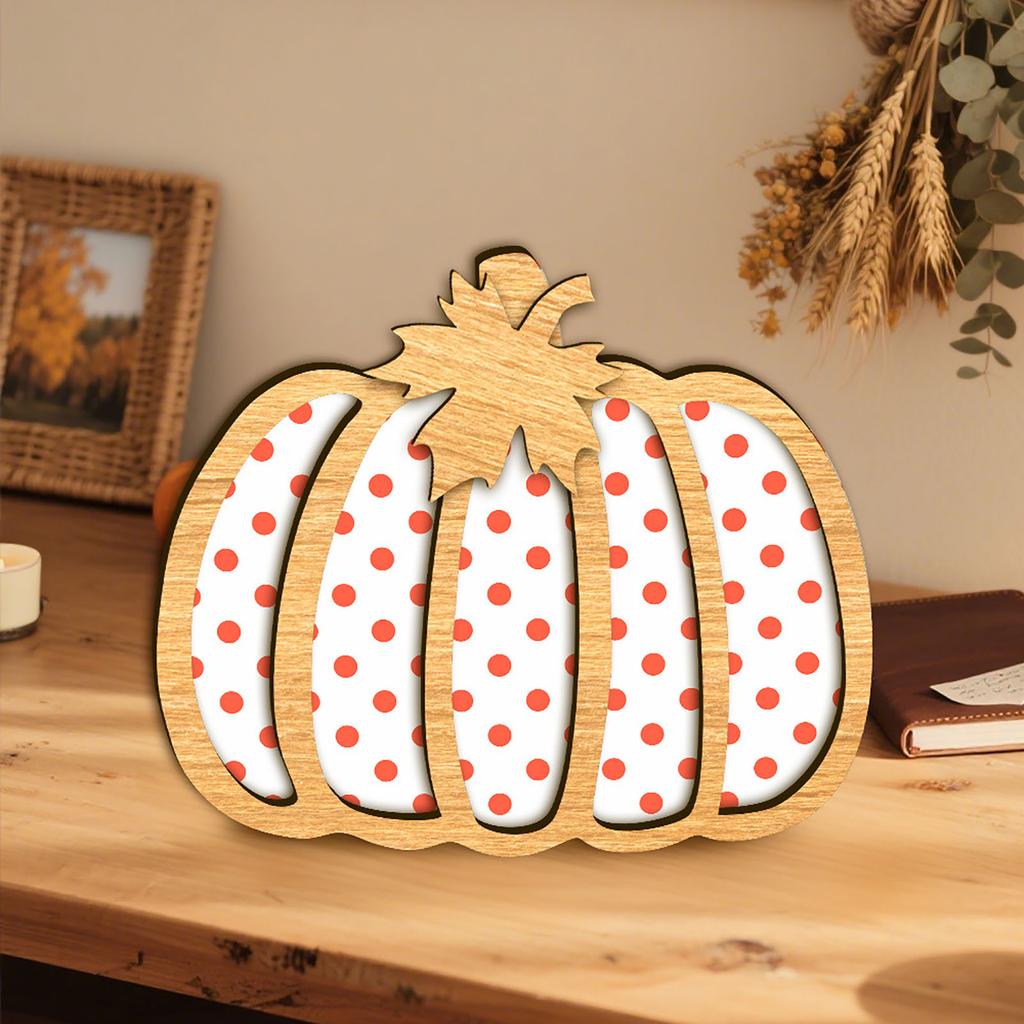 Home Fall Decor, Three-Piece Wooden Pumpkin Fall Decor, Multi-Tier Tray, Mantel, Shelf, Decor