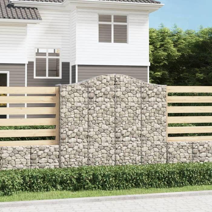 VidaXL Panier de Gabions Arqué Cage à Gabion Mur de Gabion Panier à Pierre Gabion pour Pierre Jardin Patio Extérieur 153399