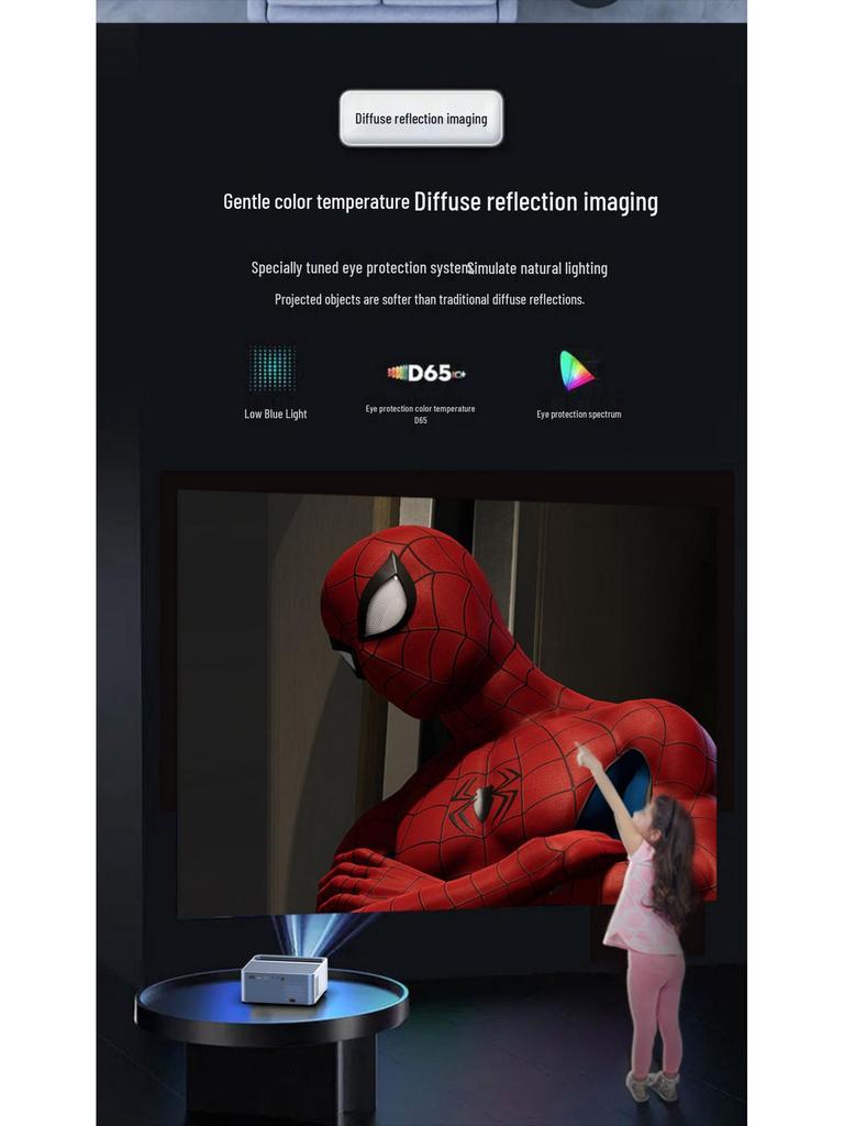 Projetor Portátil Sem Fio 4K Ultra-Nítido 2025 com Foco Automático e Compatibilidade Android, otimizado para Projeção em Parede Branca.