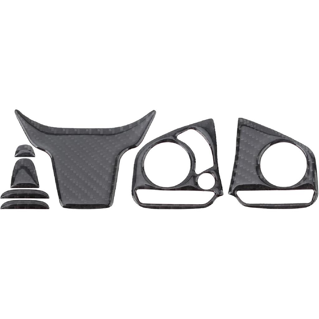 AUTOKAY Real Carbon Fiber Steering Wheel Cover Trim Fits for Honda Civic Sedan 2016-2020