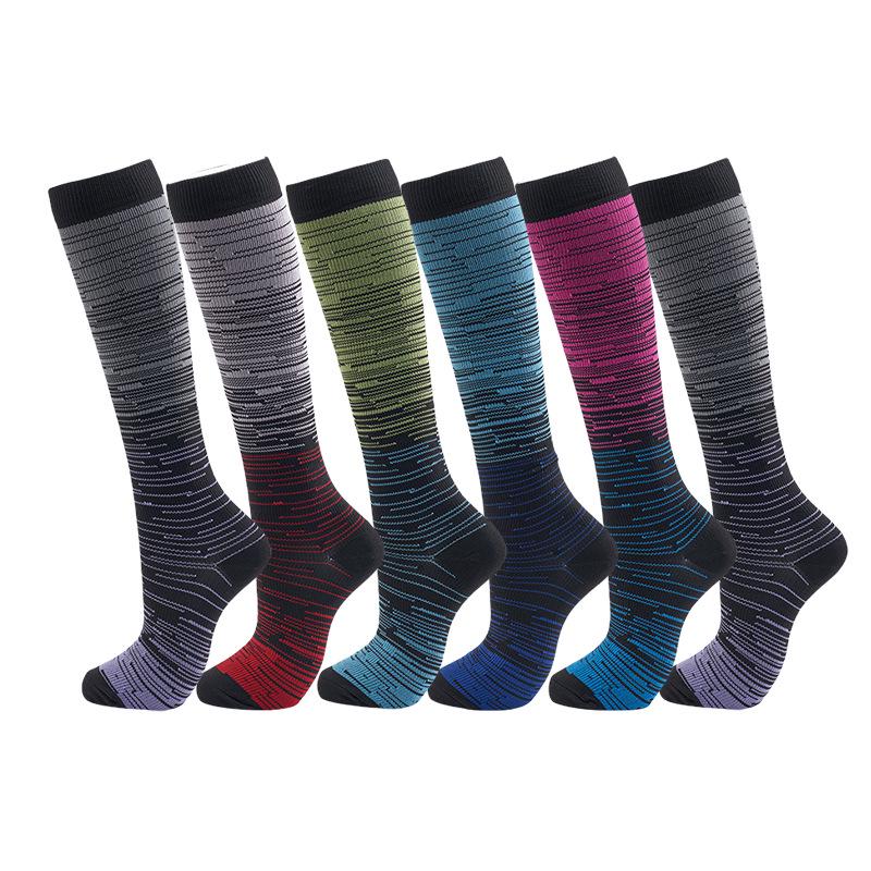 Herbst Damen Europäische & Amerikanische Sport Kniehohe Kompressionssocken, Hochelastische Schlankheits-Wadensocken