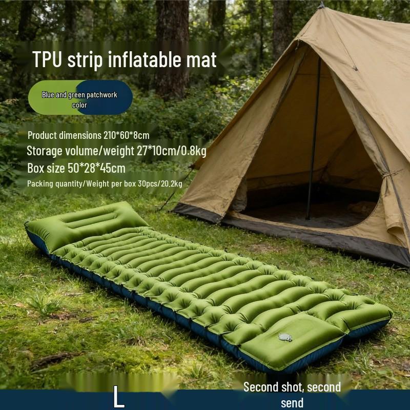 Lightweight TPU Inflatable Camping Mattress with Foot Pump - Portable Outdoor Pad for Hiking and Camping