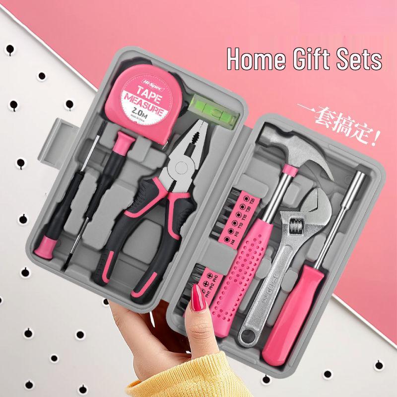 HiSpec Household Tool Set: Includes Pliers, Flathead & Phillips Screwdrivers, Tape Measure, Wrench, for Home Repairs.