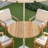 Copritavolo Rotondo da Esterno con Effetto Legno Impermeabile Orlo Elastico Per Patio Giardino Sala da Pranzo