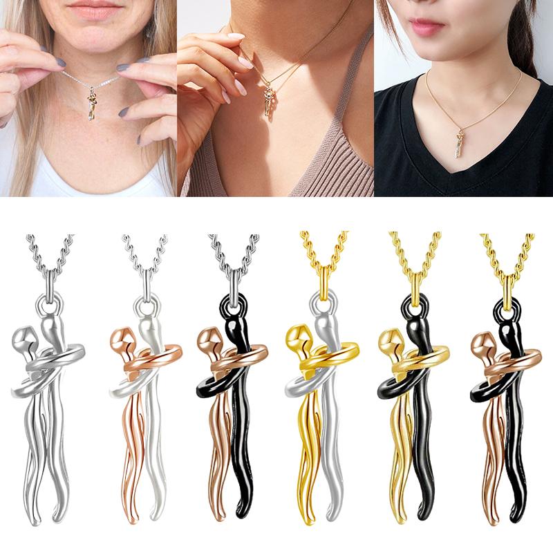 1PC Symbole d'Amour Mode Couple S'Étreignant Port Quotidien Pendentif Collier Cadeaux Alliage Saint-Valentin Bijoux Nouveau Exquis