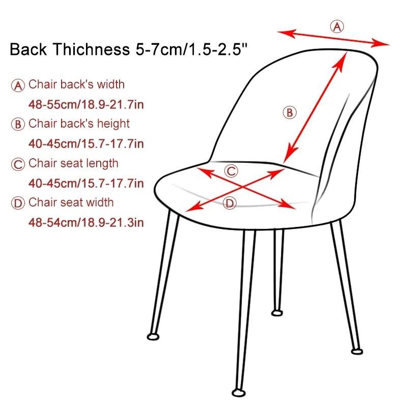 1/2/4/6 Pc Velvet Duckbill Makeup Chair Covers Round Bottom Stool Accent Low Back Dinning Office Chair Slipcover  Seat Cover