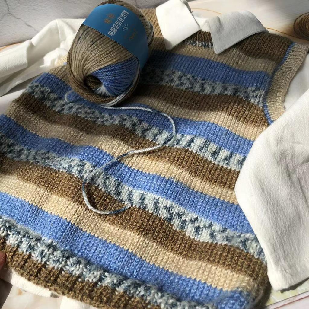 50g Fancy Wool Yarn 35% Wool and 65% Acrylic for Children's Medium Coarse Yarn Hand-knitted Soft Fluffy Blended Wool Thread