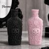 Vintage Style Home Accessories Halloween Gothic Pumpkin Vase, 3D Printed Moon Star Embossed Potion Bottle Reliefs Tabletop Ornament, Dry Flower