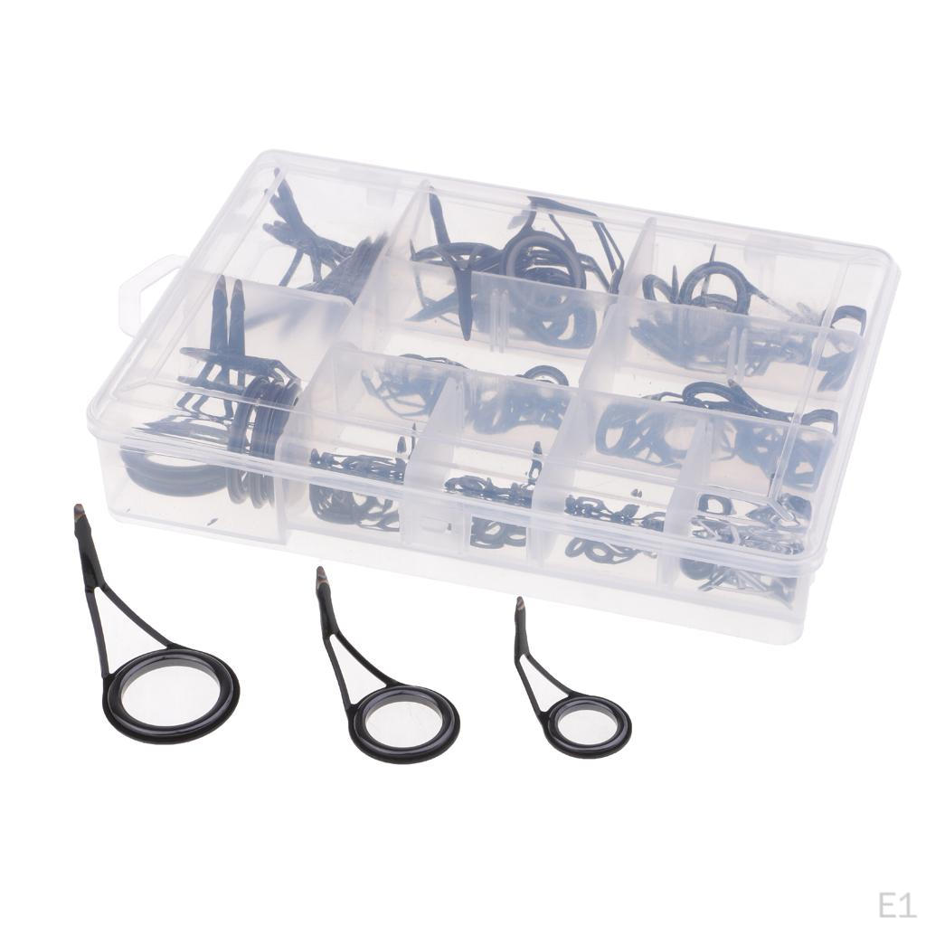 90Pcs Sea Boat Fishing Rod Guides Pole Rings with