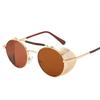 Steampunk Retro Reflective Aviator Sunglasses: European & American Style, Windproof Metal Design
