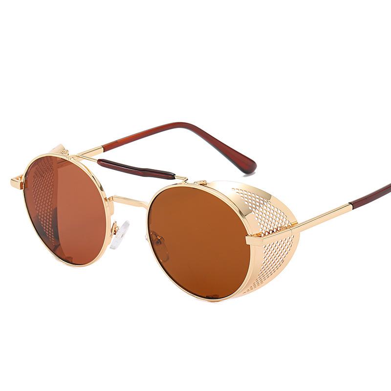 Steampunk Retro Reflective Aviator Sunglasses: European & American Style, Windproof Metal Design