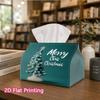1pc, 2D Flat Printing, Tissue Box Merry Christmas Tree Pattern Printed Tissue Box, Suitable for Vacation Home Decoration, Kitchen, Living Room, Car Ho