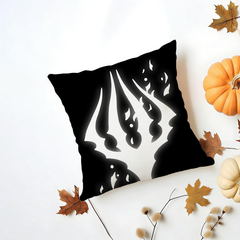 HHollow Knight Silhouette Cushion Cover Washable Linen Pillowcase Soft for Daily Sofa Bed Home Room Decor