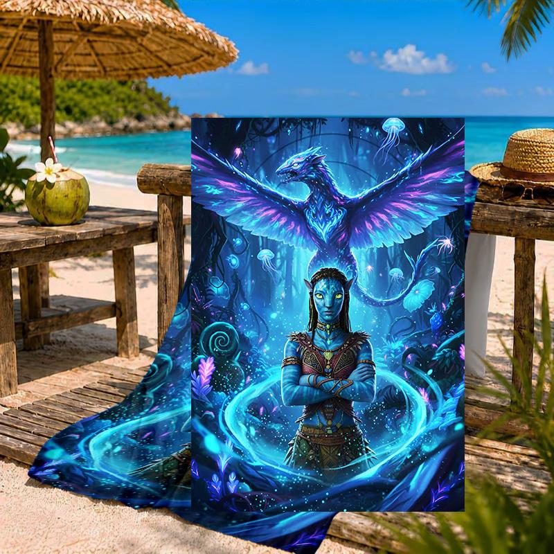 Fantasy Alien World Beach Towel Microfiber Beach Towel, Lightweight and Quick-Dry, for Summer Travel, Swimming Pool Fan Birthday Gift