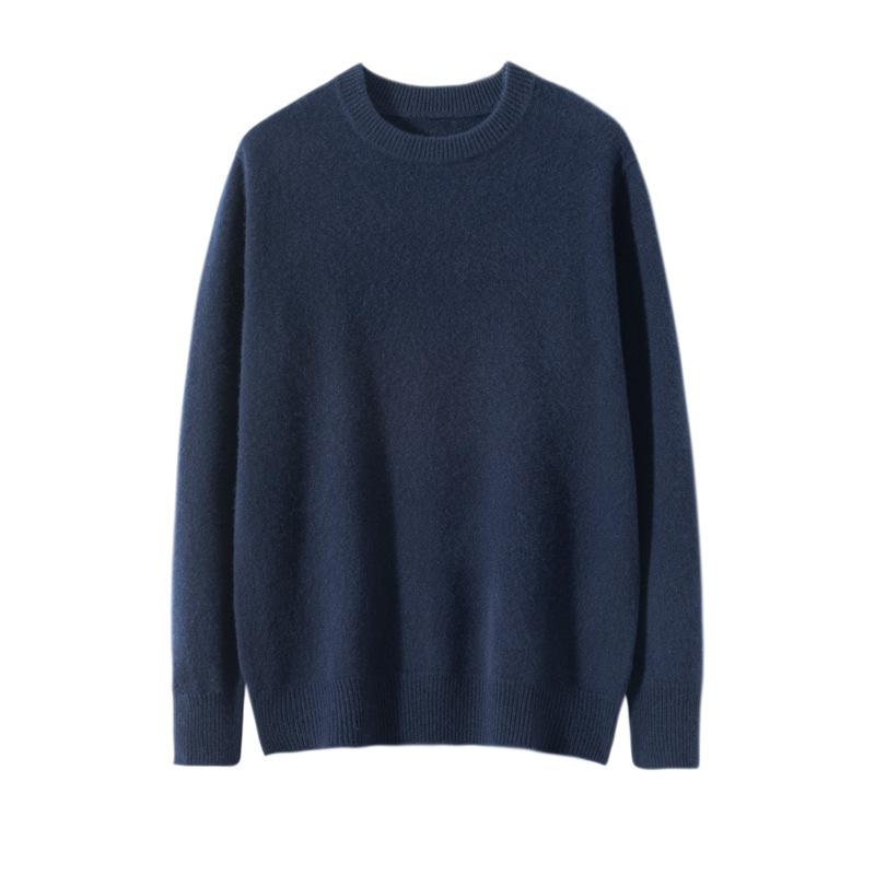 Albas Hill Cashmere Sweater Men's Round Neck Double-strand Thickened Pure Cashmere Sweater Knitted Base