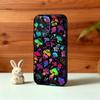 P-Psychedelic C-Colored M-Mushroom Phone Case For iPhone17,16,15,14,13,12Plus,Pro Max,XS,5G Soft Silicone Black Cover