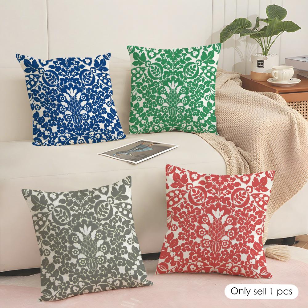Retro Pattern Cushion Cover Soft Short Plush Pillow Cover Smooth Cozy Texture Aesthetic Cushion Case Home Decor