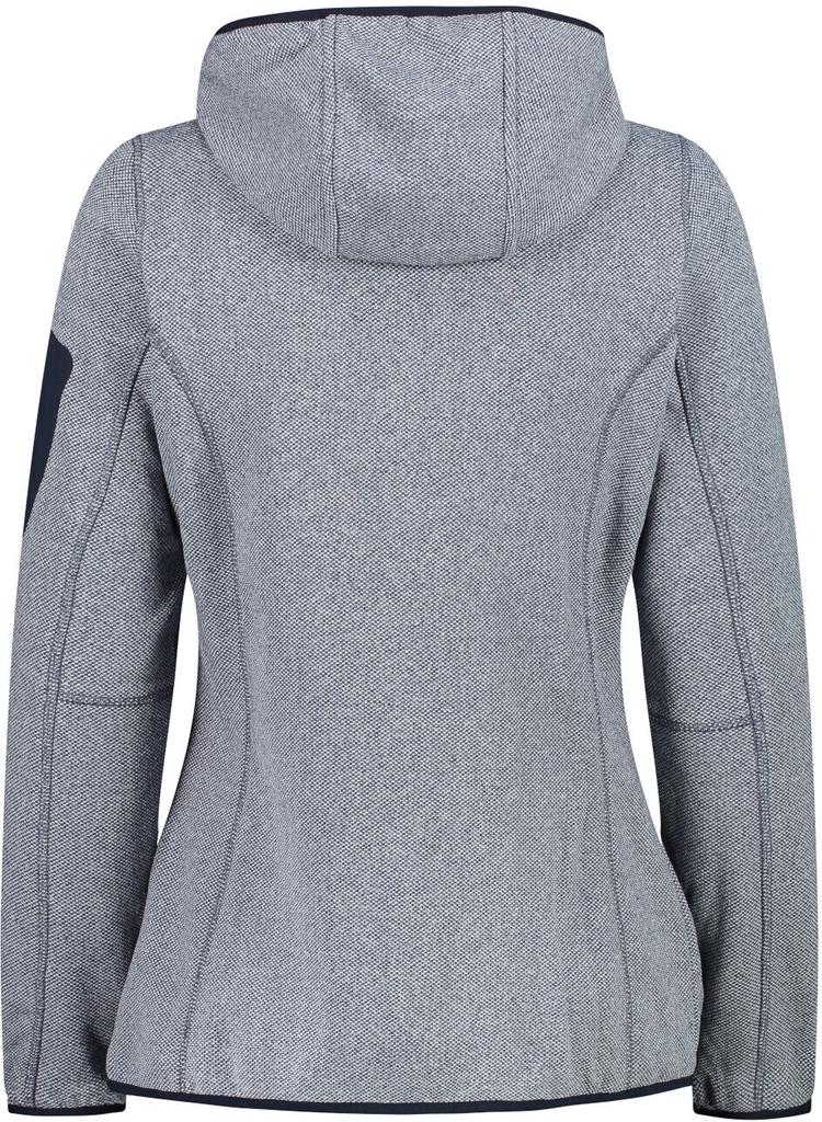 Куртка CMP Woman Fleece Jacket Fix Hood (3H19826) Женская плотная флисовая куртка Knit-Tech в пестрых тонах с капюшоном (3H19826) b.blue/bianco