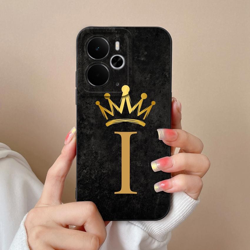 For Oppo Realme 14 15 16 13 Pro 14T 14X 15T 15X 14ProLite Phone Case Luxury Gold Crown Letters Shell Lightweight Matte Silicone Camera Protector Cover