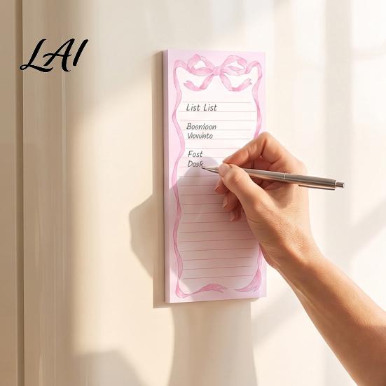 College Ruled Magnetic Sheet Refrigerator Notepad Highland Cow/Bow/Leopard Print Shopping To-do List with Magnet Pad for Kitchen Fridge And