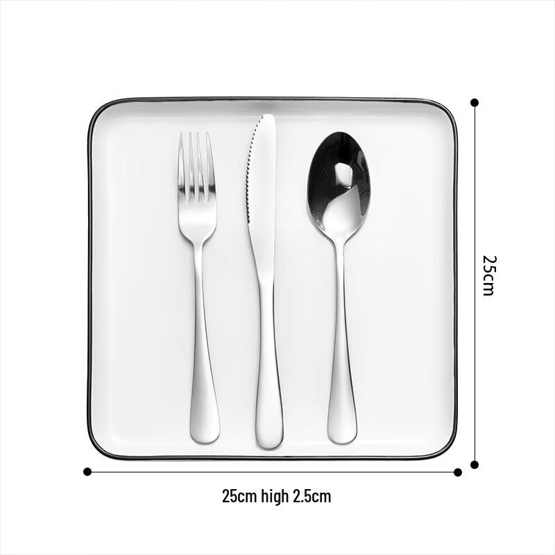 Stainless Steel Western Cutlery Steak Plate Set