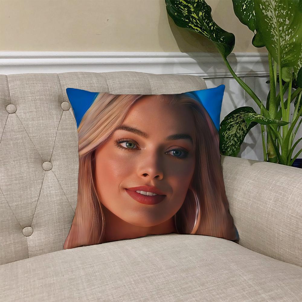 

M-Margot Robbie Actor cushion cover Square Sofa Cushion Cover Casual Skin-Friendly Comfortable Pillow Cover 30cmx30cm