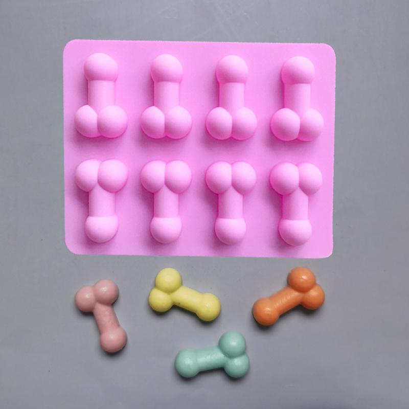 Penis Shape Silicone Chocolate Mold For Bachelorette Bachelor Party Sexy Funny Dick Ice Cube Tray Candy Pene Cake Decoration