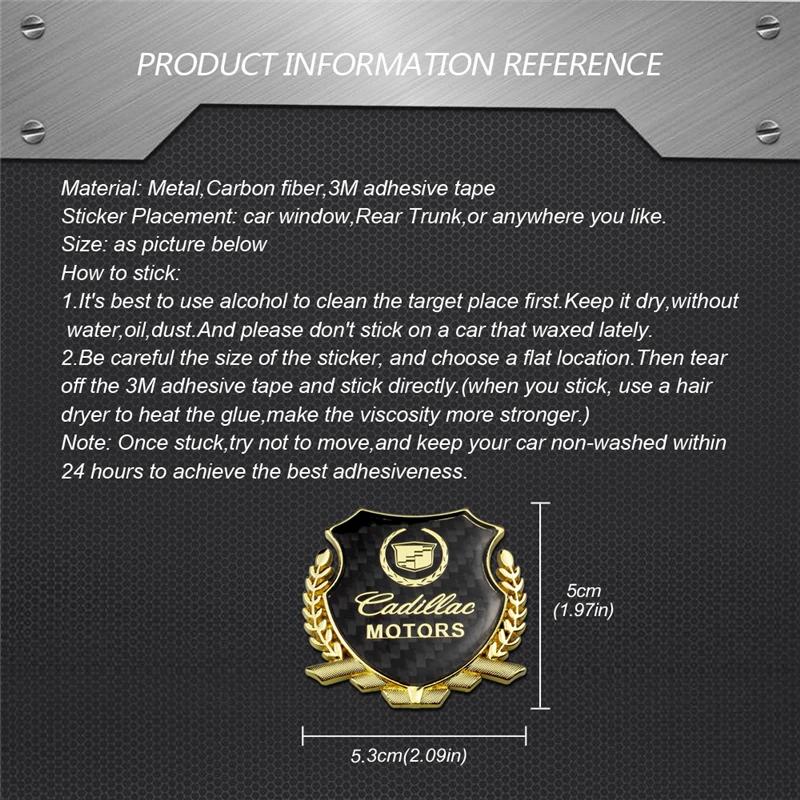 Carbon Fiber Badge for Cadillac Escalade CTS ATS SRX Deville BLS XT4 XT5 XT6 STS XTS SLR XLR CT4 CT5 CT6 Car Side Window Emblem
