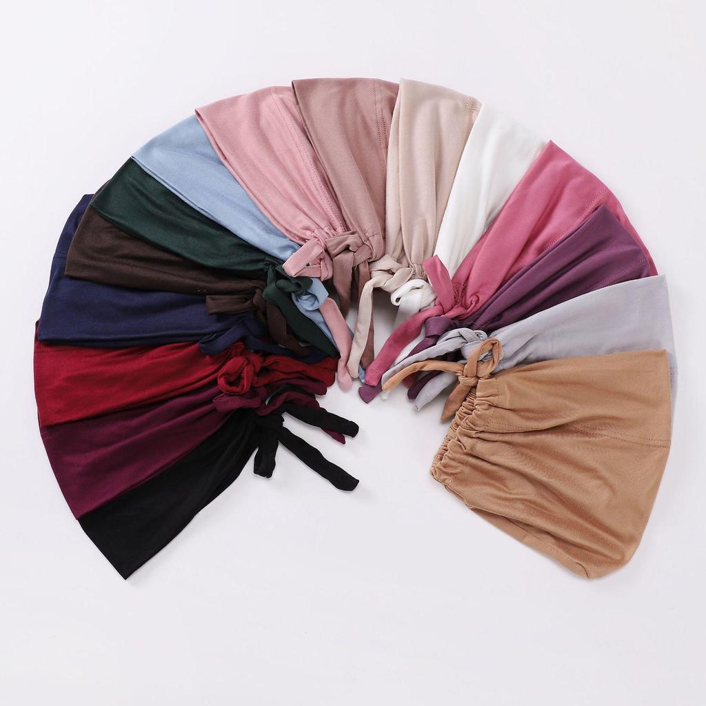 Modal Elastic Band Adjustable Ethnic Headscarf - Skin-friendly Cotton Base Cap