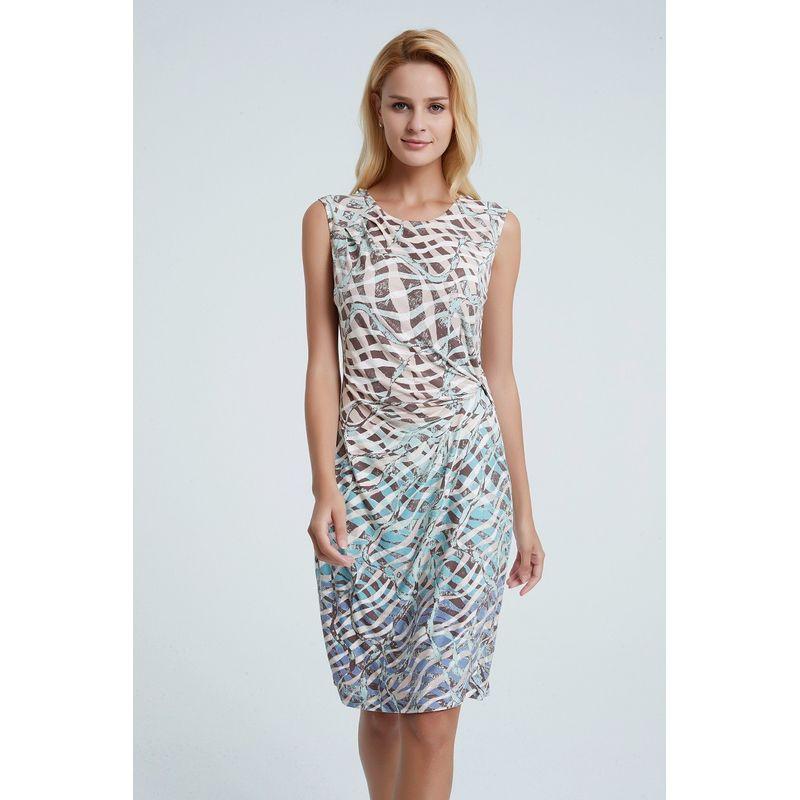 

Age-Reducing Cotton Elastic Print Fashion Cheongsam Dress Chubby Girl Vest Elegant Green 3XL