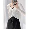 Sunscreen Cardigan Women's Thin Outer Blouse Summer Knitted Sweater Shawl Ice Silk Small Vest Jacket Women