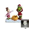 Night Christmas Light Wall Bedside Lamp Resin Green Monster Decor Holiday