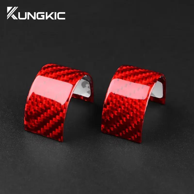 For Fiat 500 Abarth 595 695     Real Hard Carbon Fiber Trim Sticker Car Steering Wheel Ring Accessories